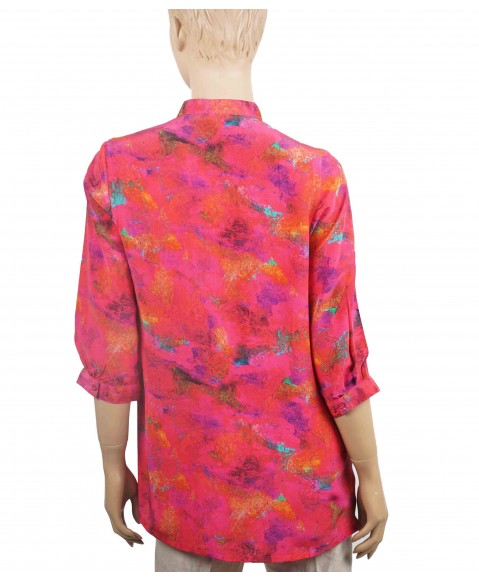 Short Silk Shirt - Colour Splash