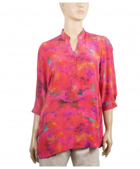 Short Silk Shirt - Colour Splash