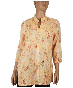 Casual Kurti - Pink And Orange Flowers