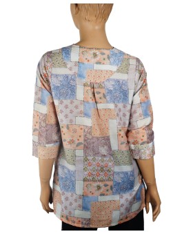 Casual Kurti - Beige Abstract