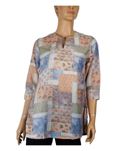Casual Kurti - Beige Abstract