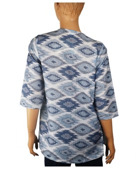 Casual Kurti - Denim Blue Ikat