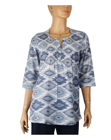 Casual Kurti - Denim Blue Ikat