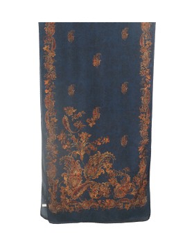 Crepe Silk Scarf - Floral With Paisley