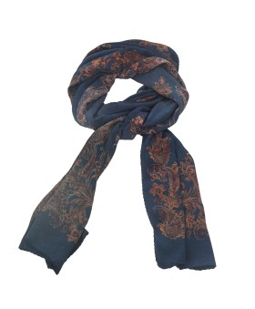 Crepe Silk Scarf - Floral With Paisley