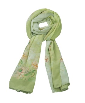 Crepe Silk Scarf - Flowers