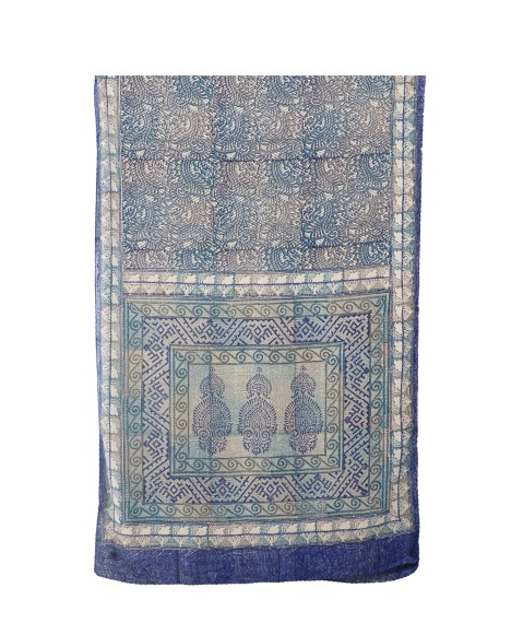 Crepe Silk Scarf - Ethnic Indigo 