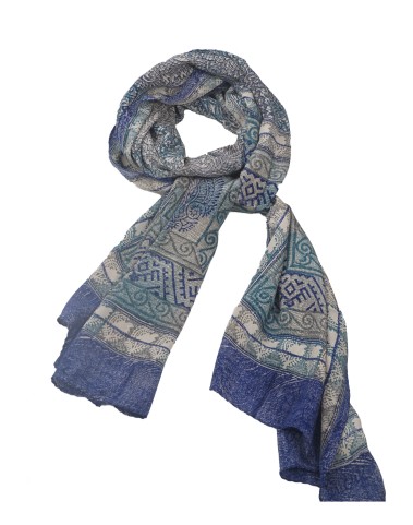 Crepe Silk Scarf - Ethnic Indigo 