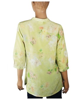 Short Silk Shirt - White Flowers