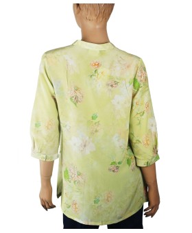 Short Silk Shirt - White Flowers