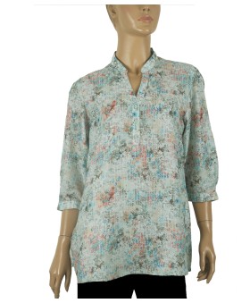 Casual Kurti - Light Green Floral