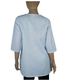 Casual Shirt - Sky Blue Embroidery