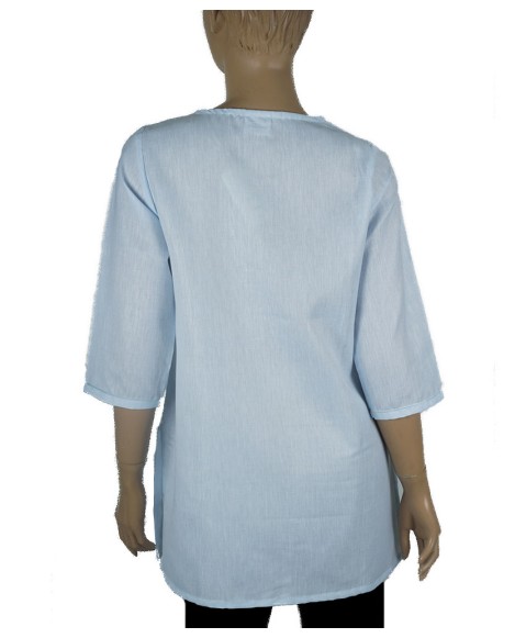 Casual Shirt - Sky Blue Embroidery