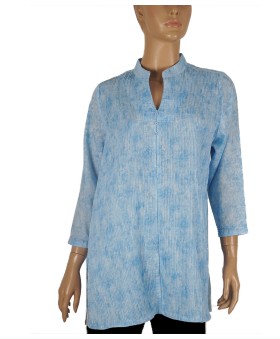 Casual Shirt - Sky Blue Full Pintuck