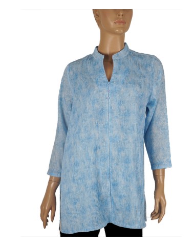 Casual Shirt - Sky Blue Full Pintuck Casual Shirt - Sky Blue Full Pintuck