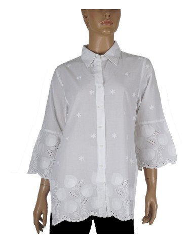 Casual Shirt - Hakoba Shirt White Tiny Flowers Casual Shirt - Hakoba Shirt White Tiny Flowers