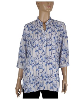 Casual Kurti - Blue Flowers