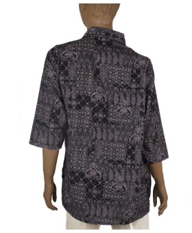 Casual Shirt - Black Yolk Pintuck