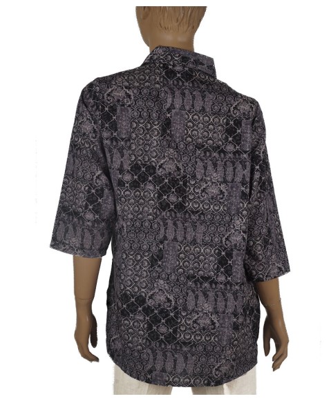 Casual Shirt - Black Yolk Pintuck