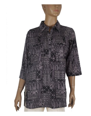 Casual Shirt - Black Yolk Pintuck