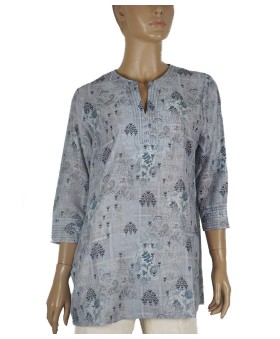 Casual Kurti - Small Blue Roses