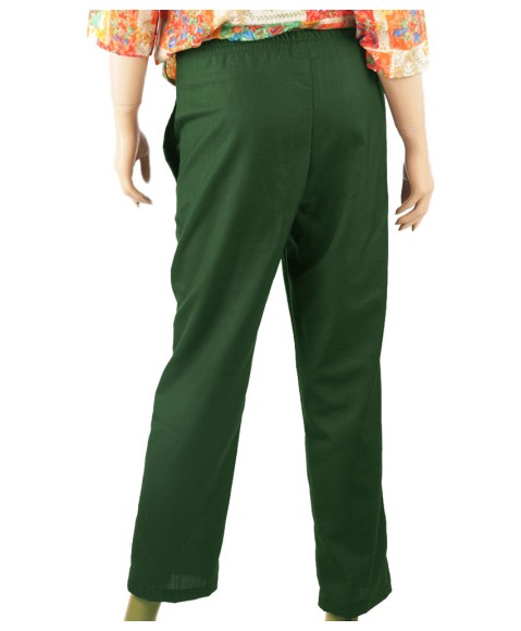 Cotton Crop Pant - Dark Green