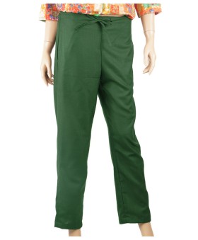 Cotton Crop Pant - Dark Green