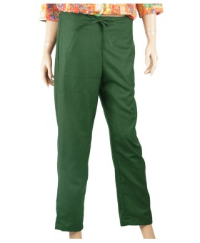 Cotton Crop Pant - Dark Green