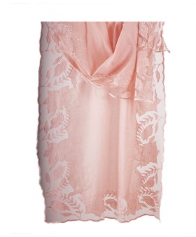 Dusty Pink Floral Cutwork Stole
