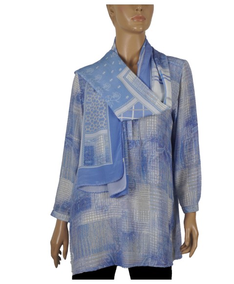 Long Silk Shirt - Abstract