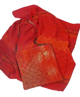 Scarf Set - Golden Floral Patch