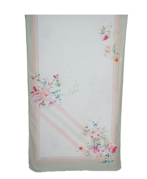Crepe Silk Scarf - Pretty Floral Crepe Silk Scarf - Pretty Floral