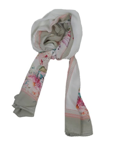 Crepe Silk Scarf - Pretty Floral Crepe Silk Scarf - Pretty Floral