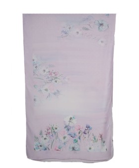 Crepe Silk Scarf - Lilac Floral 