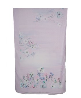 Crepe Silk Scarf - Lilac Floral 