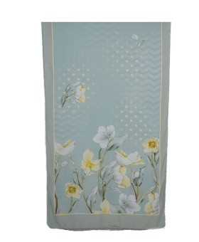 Crepe Silk Scarf - Big Yellow Flowers