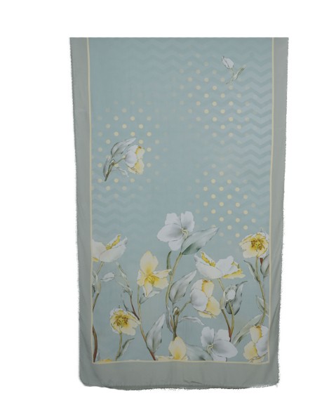 Crepe Silk Scarf - Big Yellow Flowers