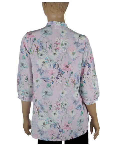 Short Silk Shirt - Lilac Floral