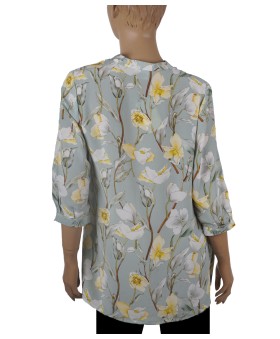Short Silk Shirt - Big Yellow Flowers