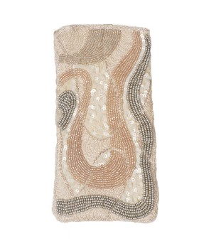 Mobile Case - Beige Embroidered 