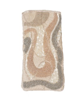Mobile Case - Beige Embroidered 