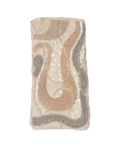 Mobile Case - Beige Embroidered 