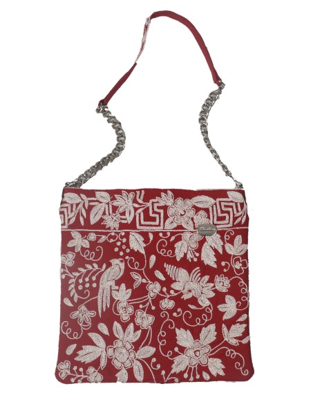 Square Theli - White Thread Work