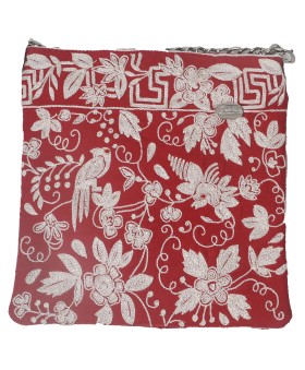 Square Theli - White Thread Work