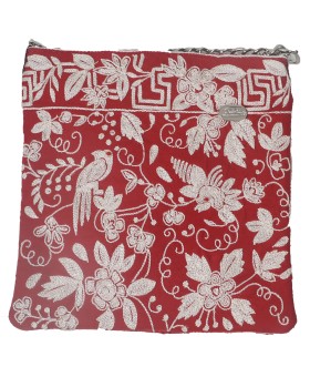 Square Theli - White Thread Work