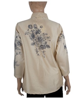 Poly Cotton Casual Shirt - Black Floral