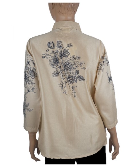 Poly Cotton Casual Shirt - Black Floral
