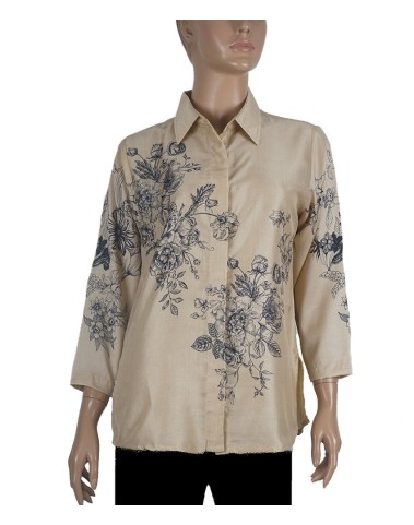 Poly Cotton Casual Shirt - Black Floral