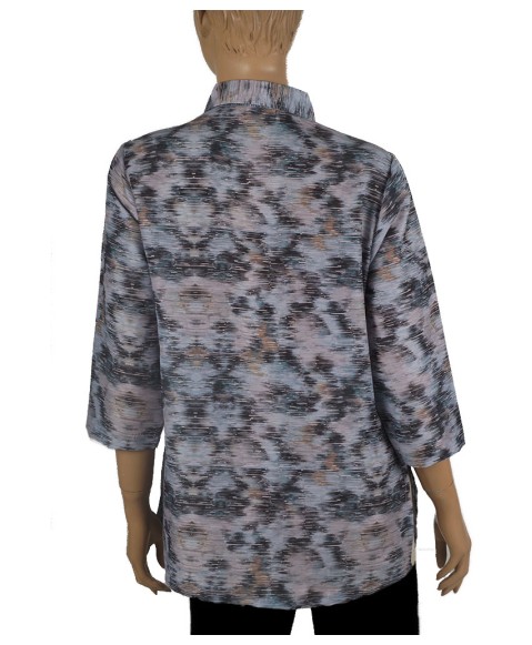 Casual Shirt - Grey And Black Abstract Shirt 