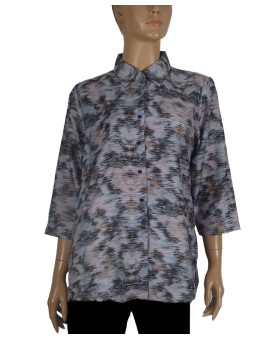 Casual Shirt - Grey And Black Abstract Shirt 